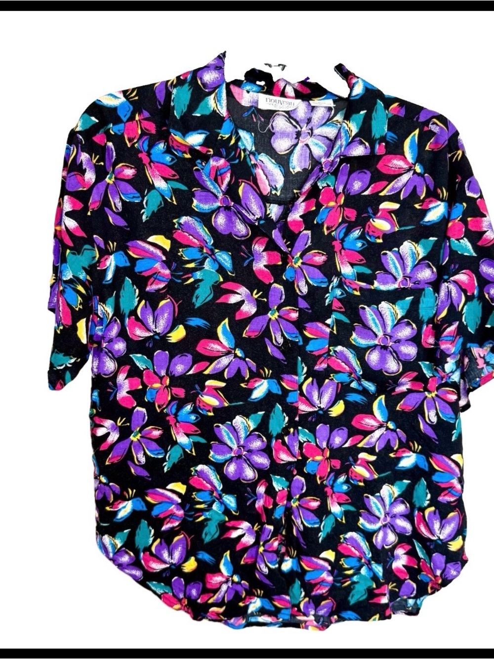 Vintage 80s/90s Floral Short Sleeve button up shirt